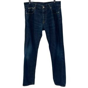 EIDOS Men’s Napoli Made in Italy 100% Cotton Dark Wash Euro 5 Pocket Jeans 36